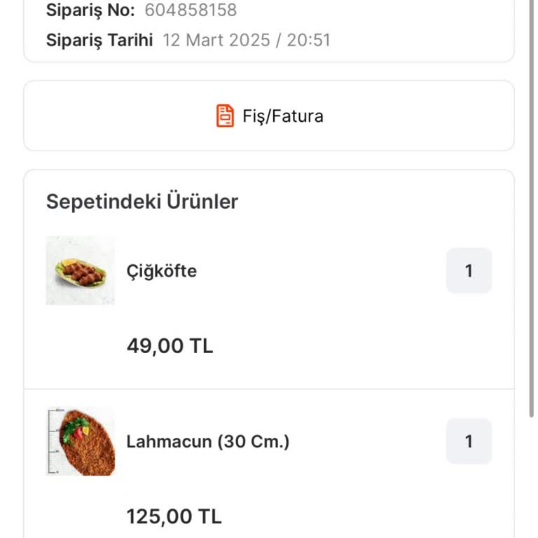 Siparişimdeki Şalgam Eksikliği