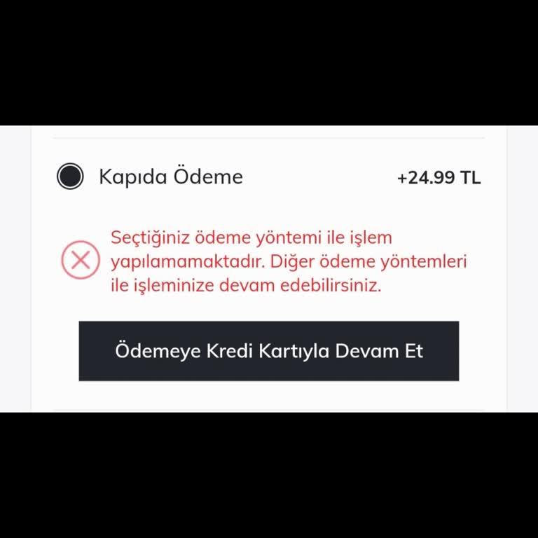 DeFacto Uygulamasında Kapıda Ödeme Sorunu