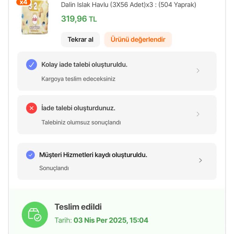 Eksik Ürün Ve Yanıtsız Talep