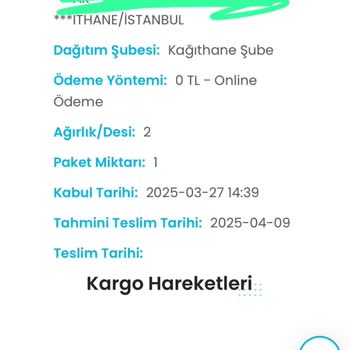 Kargo Teslimat Sorunu Ve Müşteri Hizmetleri Yetersizliği