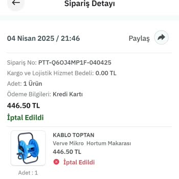 Epttavm Siparişim Entegrasyon Hatasıyla İptal Edildi Param İade Edilmiyor