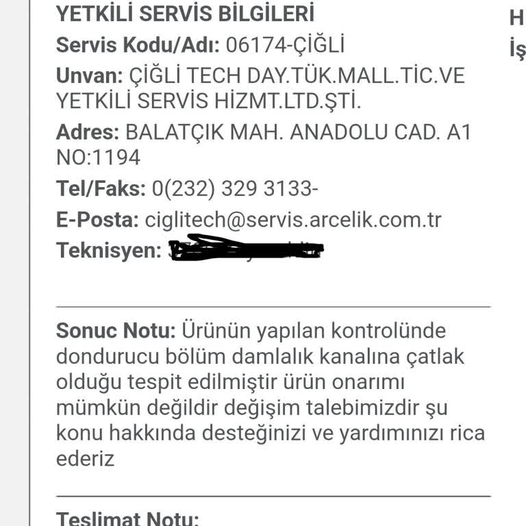 Arçelik Buzdolabı Garanti Sonrası Hayal Kırıklığı