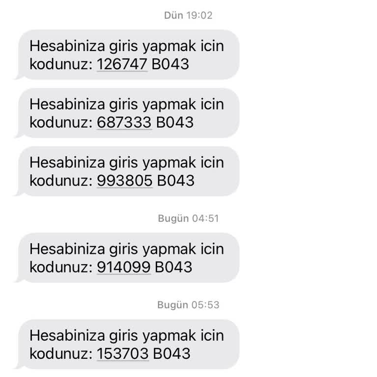 Alakasız Mesajlar: Alotell'den Gelen Şifre Onay Kodları