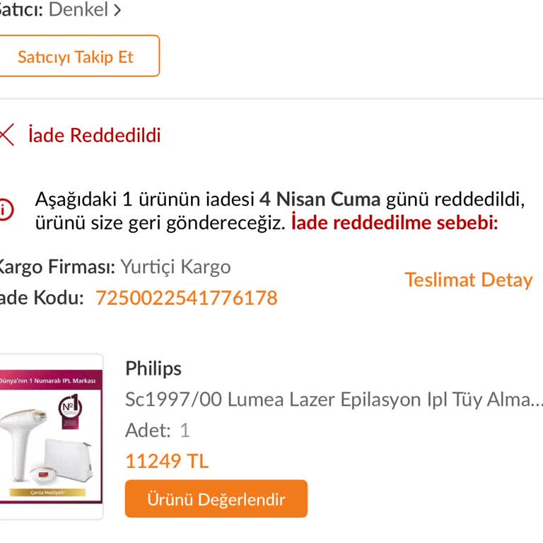 Trendyol'dan Aldığım Ürün Reddedildi Ve Param İade Edilmiyor