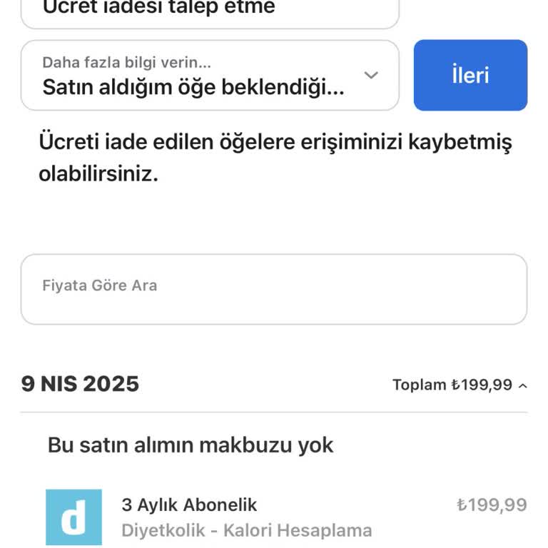 Diyet Uygulaması Üyelik İptal Sorunu