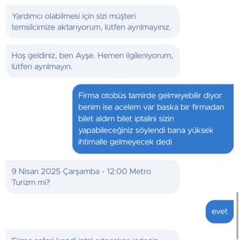 Obilet Ve Metro Turizm İptal Sorunu