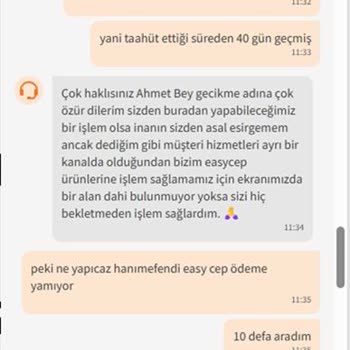 Easy Cep'in Ek Ödeme Taahhüdü Yerine Getirilmedi