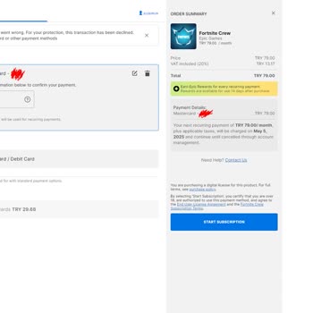 Papara Kartıyla Fortnite Satın Alımlarında Sürekli Hata Ve Çözüm Bulunamaması