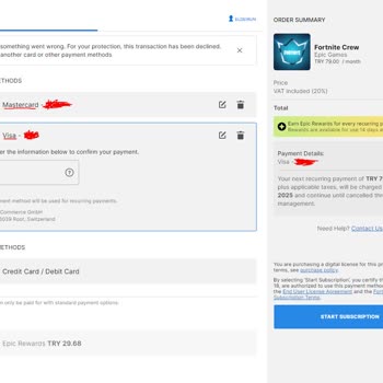Papara Kartıyla Fortnite Satın Alımlarında Sürekli Hata Ve Çözüm Bulunamaması