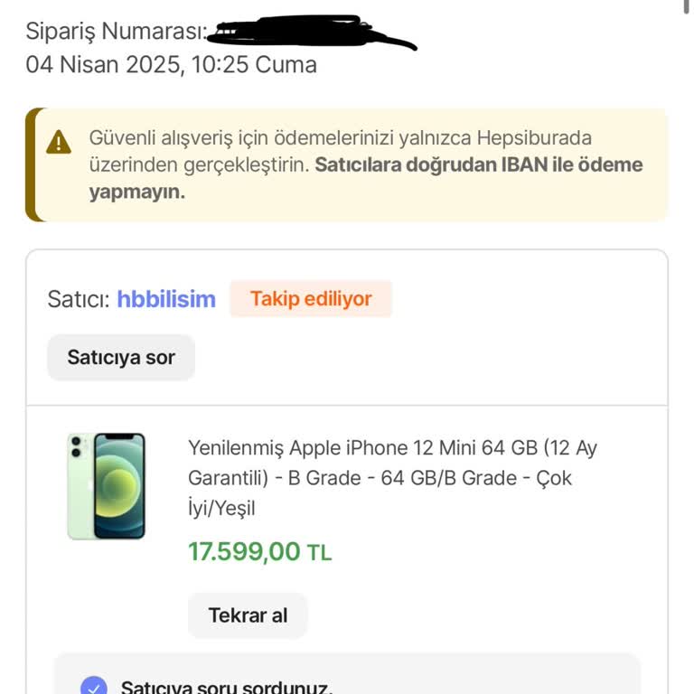 Kargoya Verilmeyen İphone 12 Mini Mağduriyeti