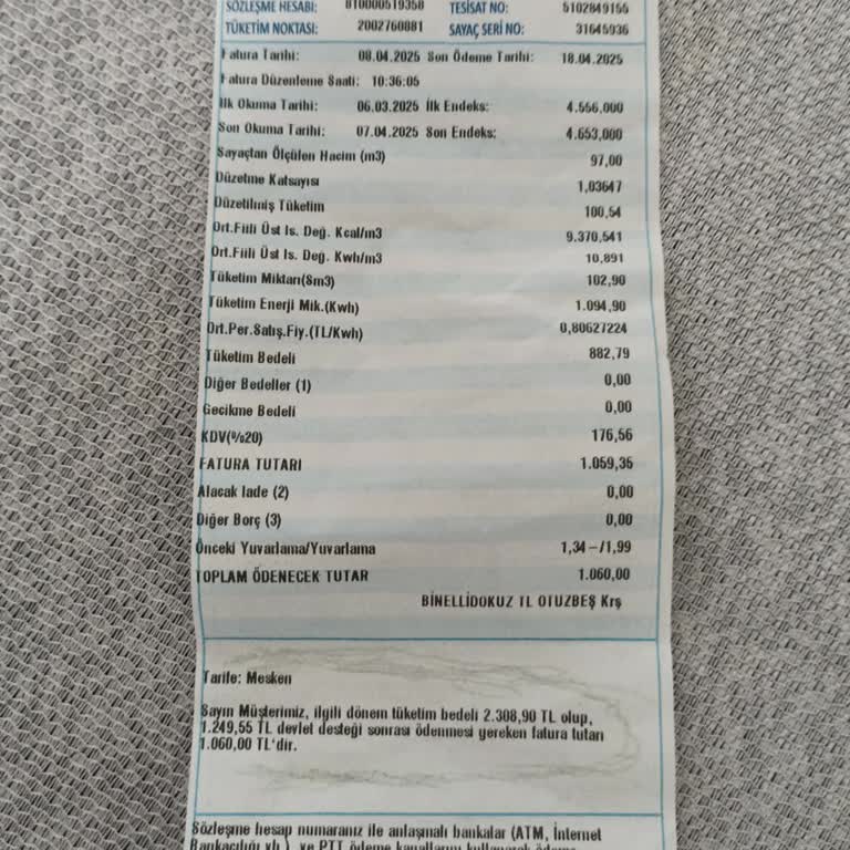 Yanlış Fatura Tutarı Ve Devlet Desteği Hakkında Şikayet