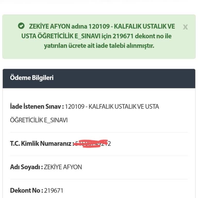 E-Sınav Ücreti İadesi İçin Acil Yardım Talebi