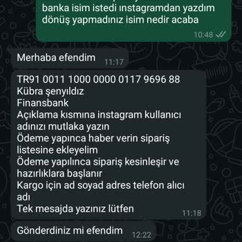 Instagram Üzerinden Verilen Siparişin Gönderilmemesi