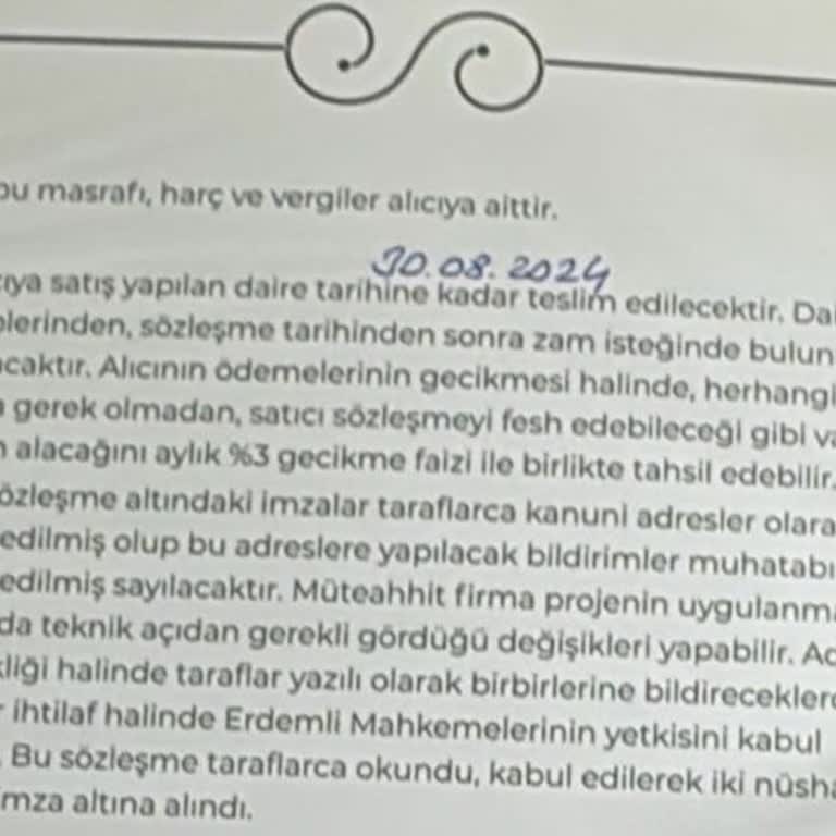 Sinan İnşaat'ın Teslimat Ve Sözlerini Tutmaması