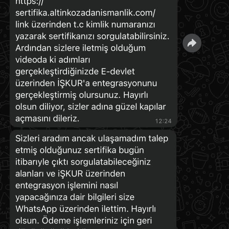Sertifika İçin Haksız Para Talebi Ve Tehdit