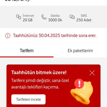 Vodafone'dan Fahiş Fiyat Artışı Ve Paket Değişikliği Mağduriyeti