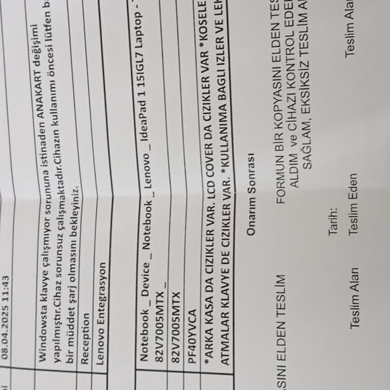 Lenovo Laptop Klavye Sorunu Ve Garanti Süreci