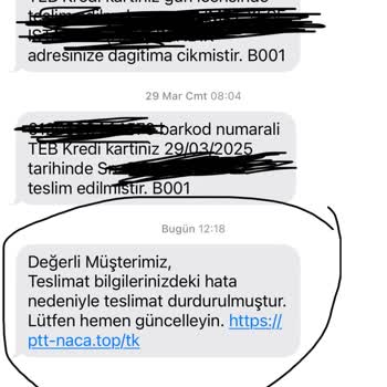 Sahte Kargo Mesajıyla Kart Bilgileri Tehlikede