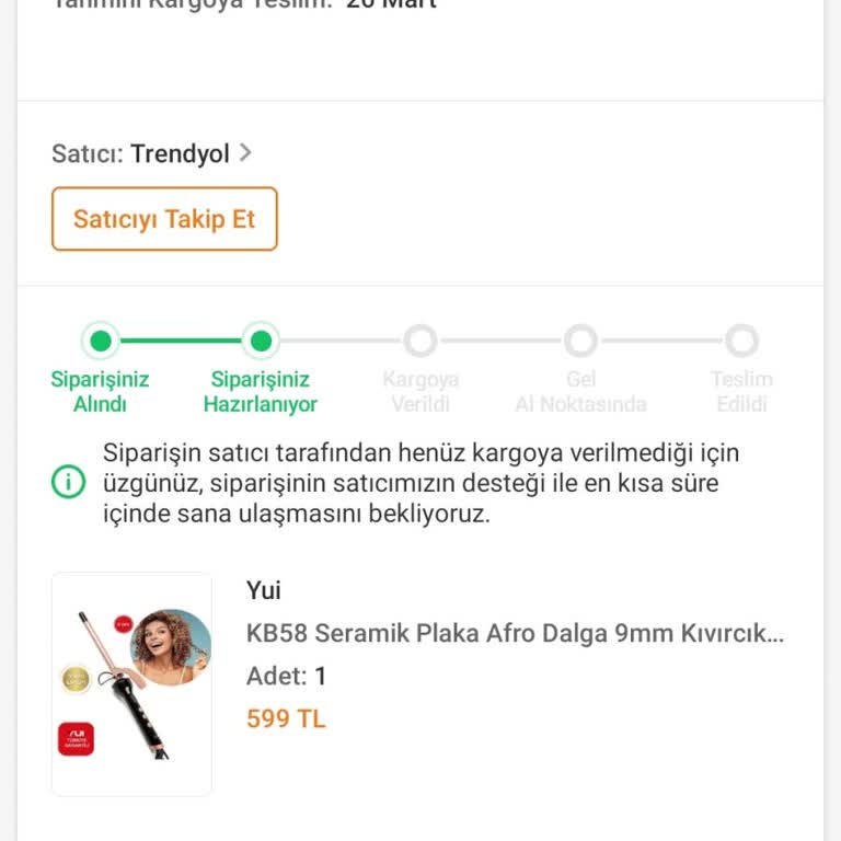 Trendyol'dan Sipariş Verdim, Ürün Hala Kargoya Verilmedi