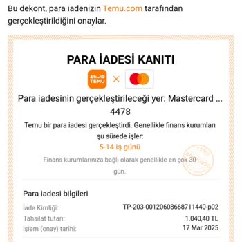 Yanlış Sipariş İadesi Bekleniyor: Bankada Görünmüyor