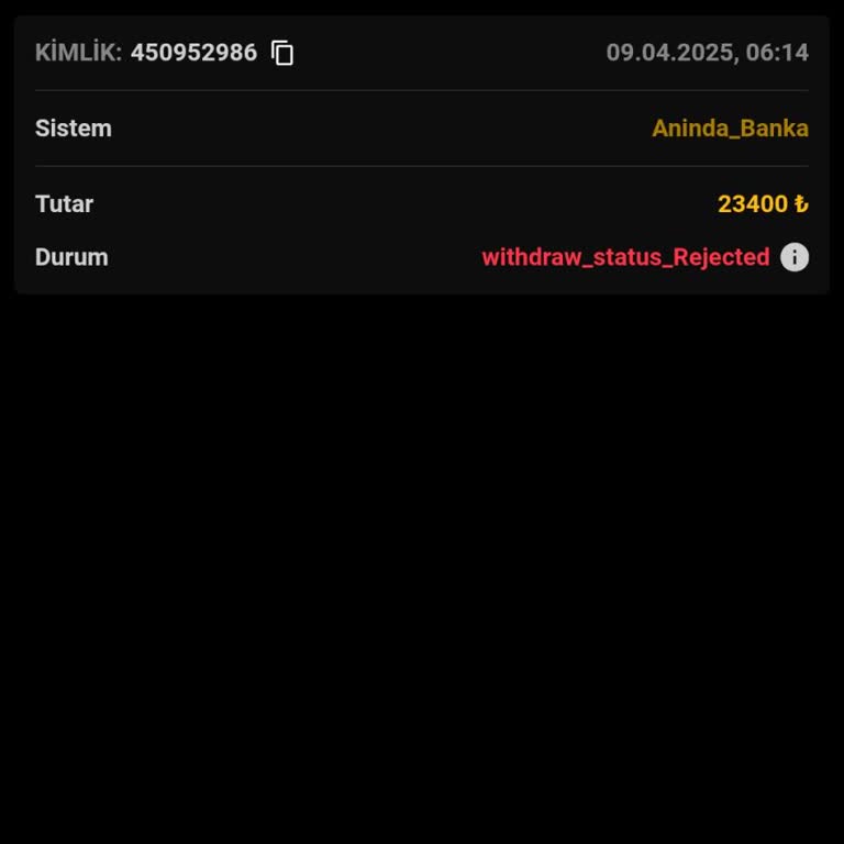 Kural Dışı Kazançla Silinen 23900 TL Çekim Talebi