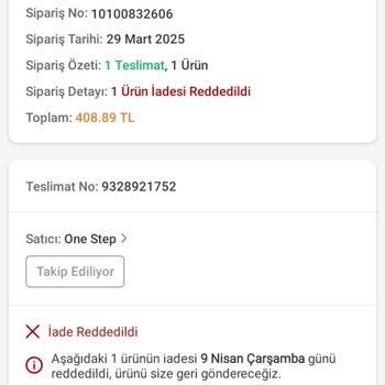 İade Talebim Reddedildi, Destek Alamadım