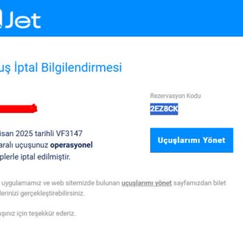 Ajet İptal Edilen Uçuş Ve Ekstra Masraflar