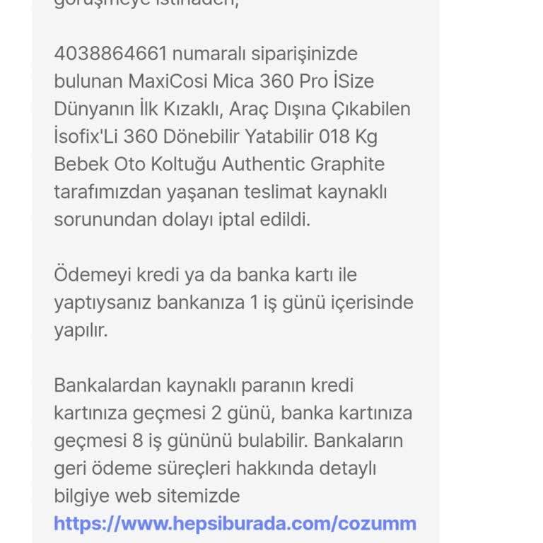 Sipariş İptali Ve Zaman Kaybı