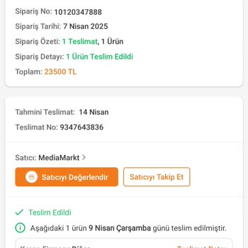 Teslimat Sorunu Ve Ekstra Nakliye Ücreti Şikayeti