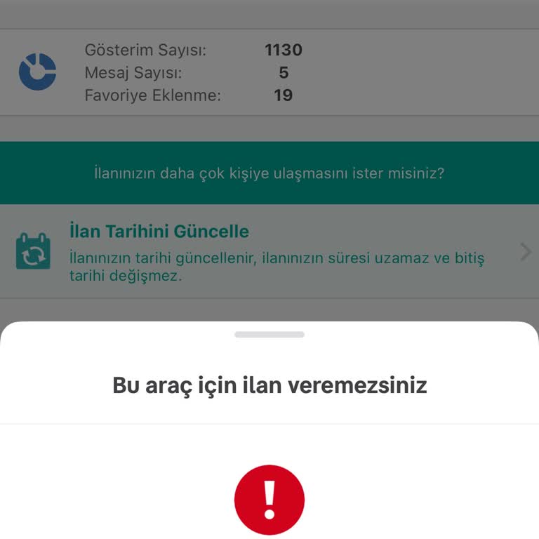 İlan Değişikliği İçin Ek Ücret Talebi