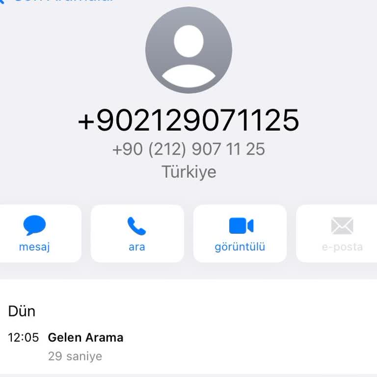 02129071125 Numarasından Gelen Yanıltan Arama