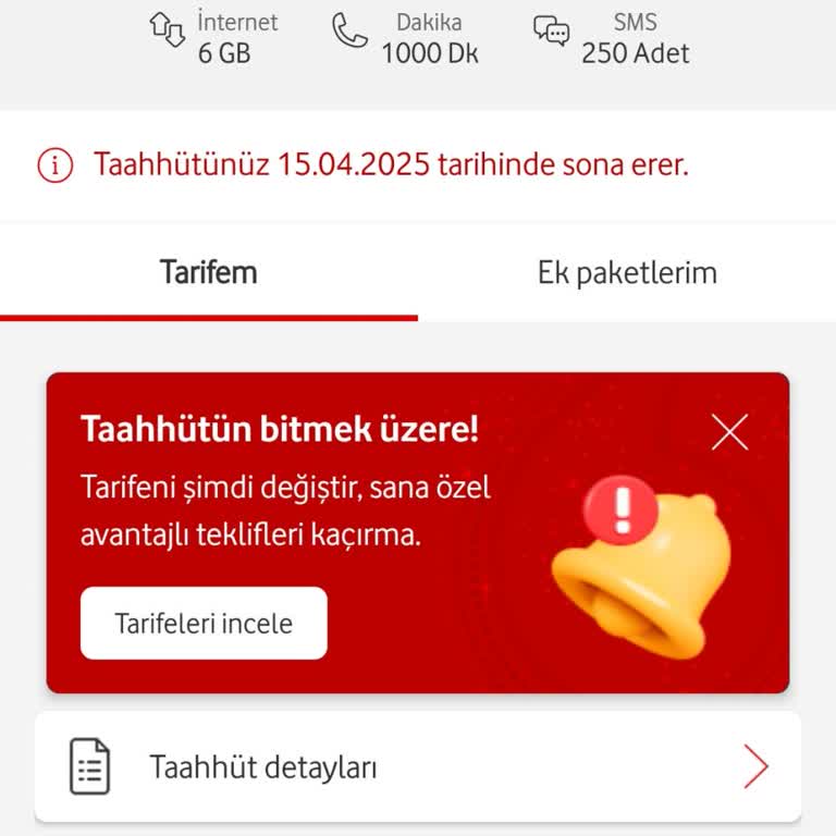Tarife Bilgilerine Erişememe Sorunu