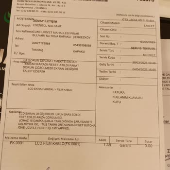 Tablette Ekran Sorunu Çözülmüyor