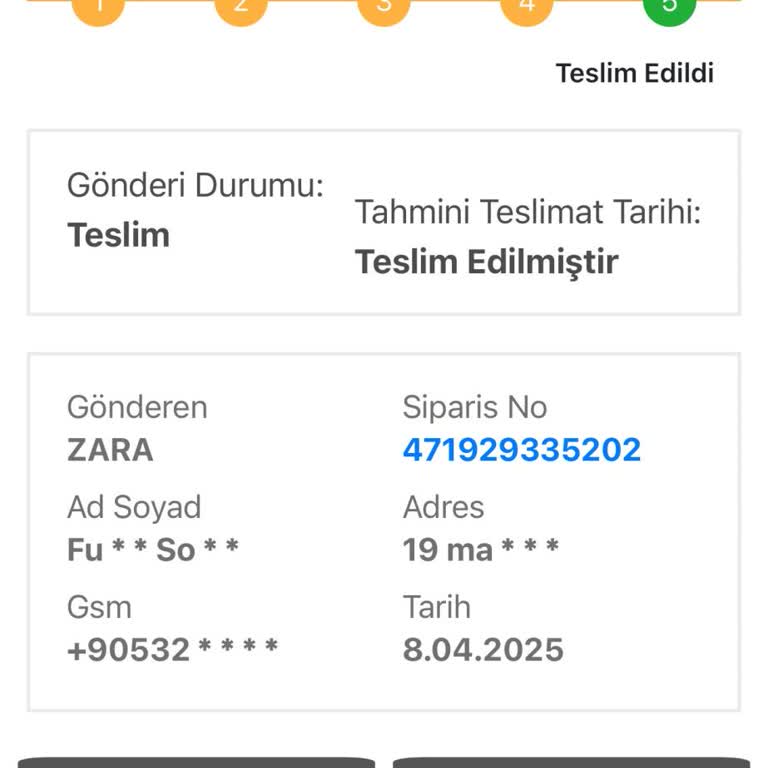Zara Kargo Teslimat Sorunu