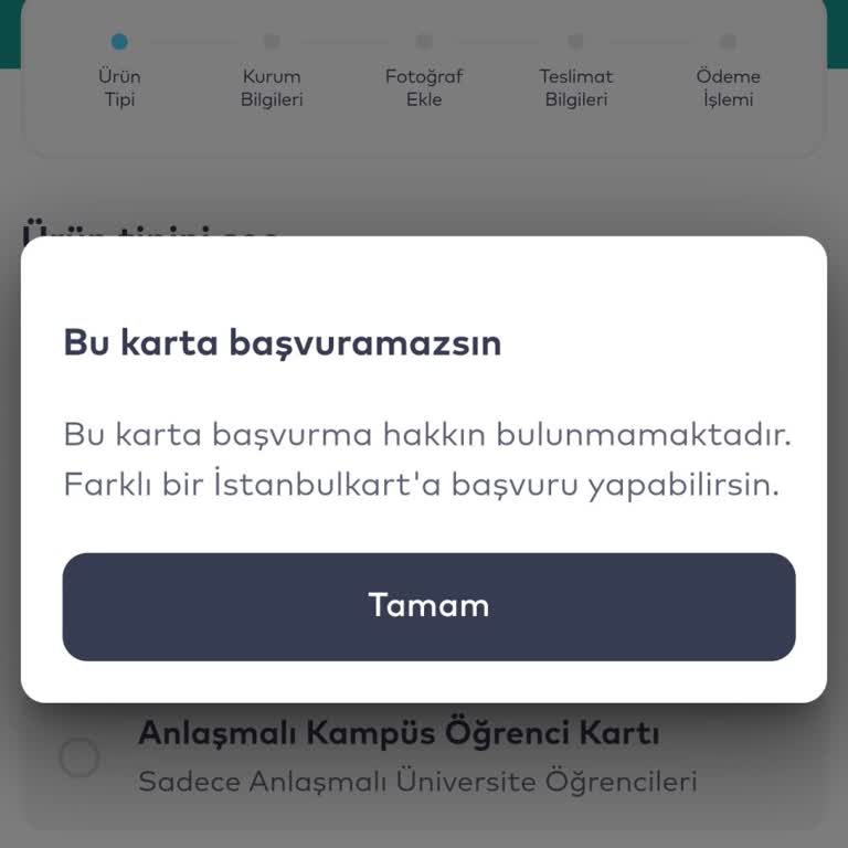 Öğrenci Kart Başvurusunda Sürekli Hata Alıyorum