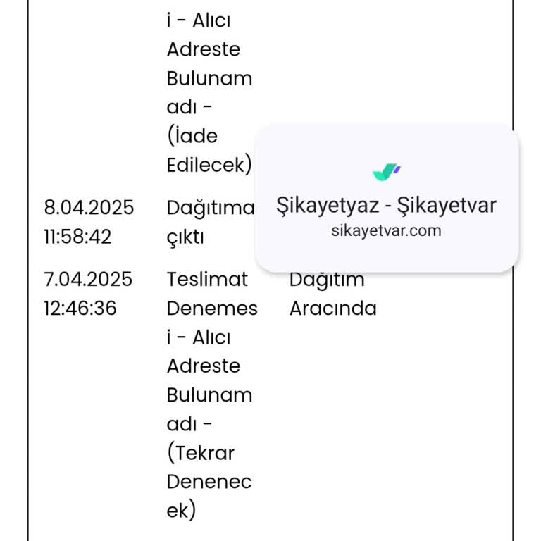 Kargo Şirketinin İletişimsizliği Ve Çözüm Üretmemesi