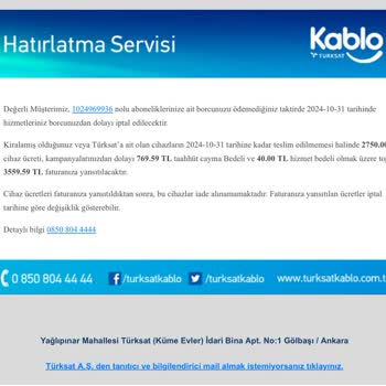 Yangın Sonrası Haksız Modem Ücreti Ve Cayma Bedeli