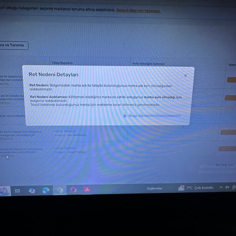 Marka Tescili Sorunu: Ürünlerim Neden Reddediliyor?