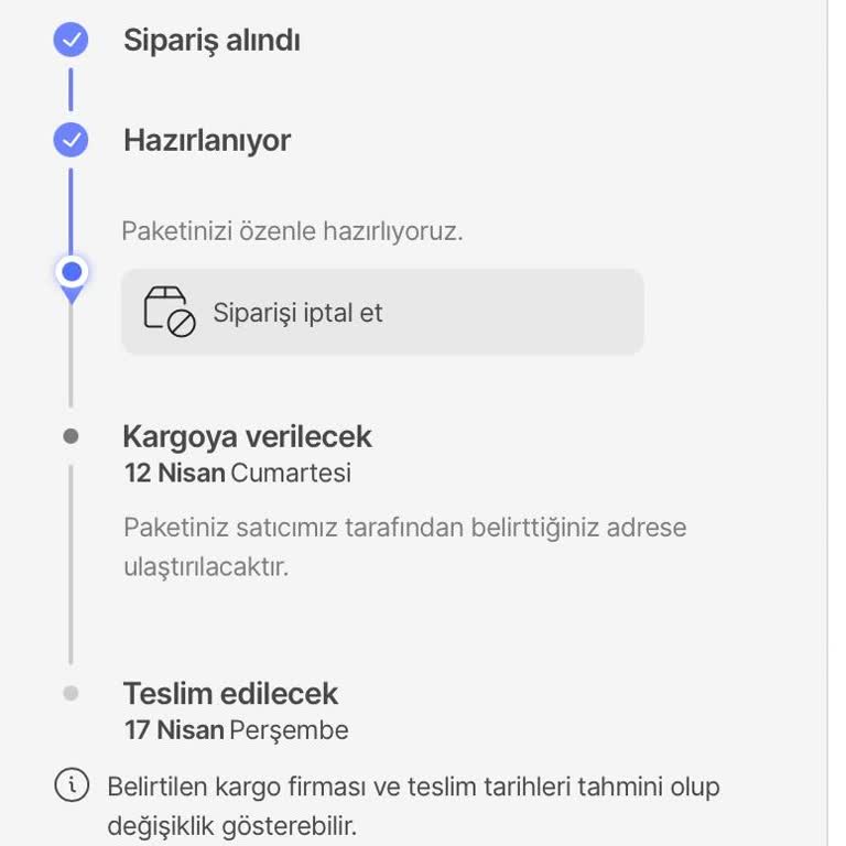 İptal Edilemeyen Sipariş Ve Uzayan Kargo Süreci
