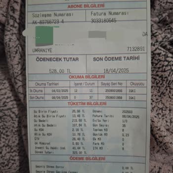 Yanlış Su Faturası Hesaplaması Ve Okuma Sorunu