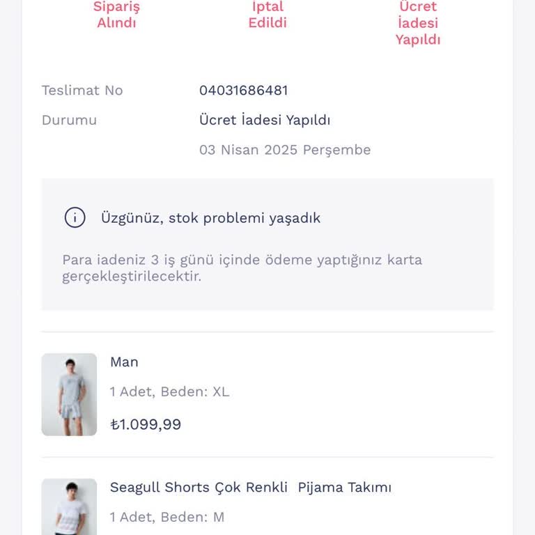 Penti Ürün Tedarik Edilememe Ve Para İadesi Sorunu