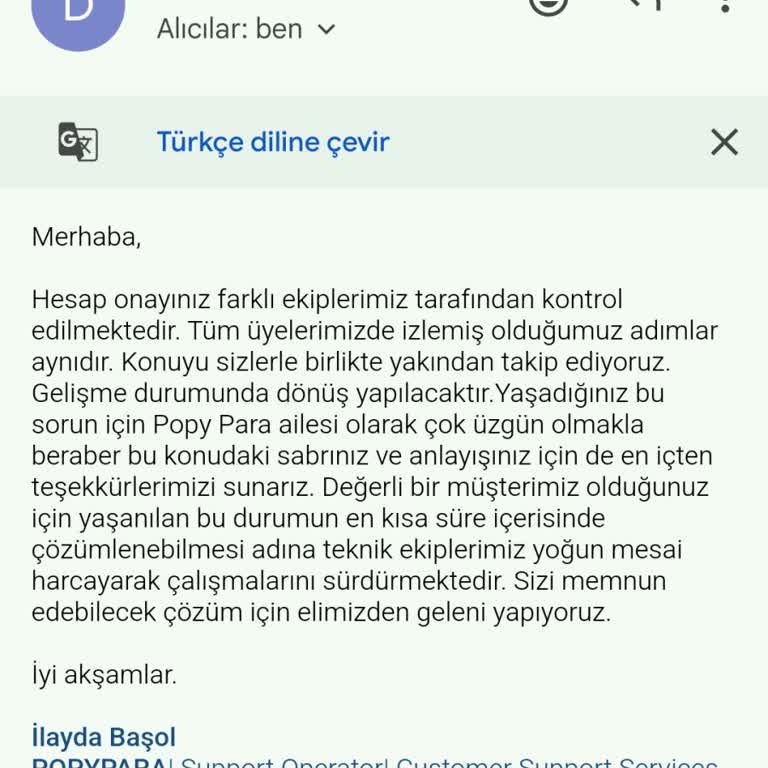 Hesap Doğrulama Ve Destek Sorunu