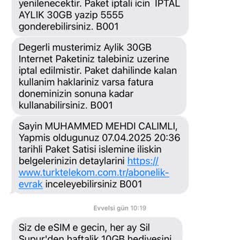İptal Edilen İnternet Paketi Faturaya Yansıtıldı!