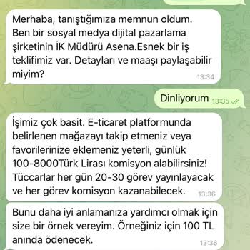 Trendyol Adıyla Yanıltıcı İş Teklifi