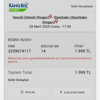 E-Biletimi 13 Gündür Alamıyorum