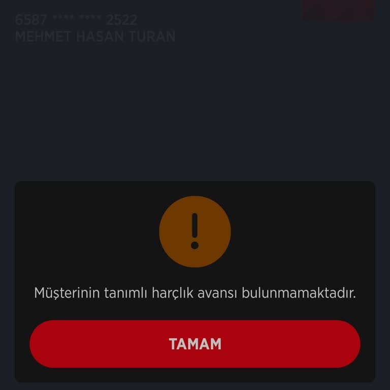 Harçlık Avans Limiti Kullanım Sorunu