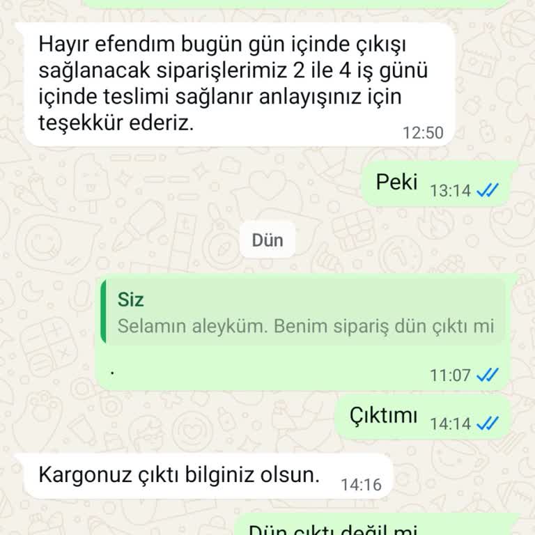 Karavan Malzemeleri Siparişim Kayboldu