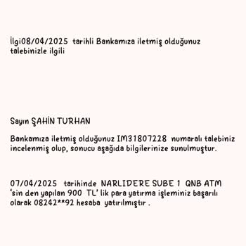 ATM İşleminde Kaybolan Para Sorunu