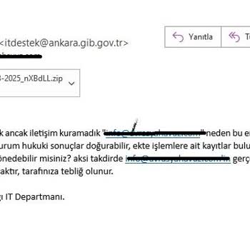 Ankara GİB'den Gelen Yanıltıcı Mail Ve Erişim Sorunu