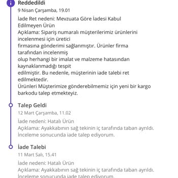 Ayakkabı Tabanı Sorunu Ve Reddedilen İade Talebi